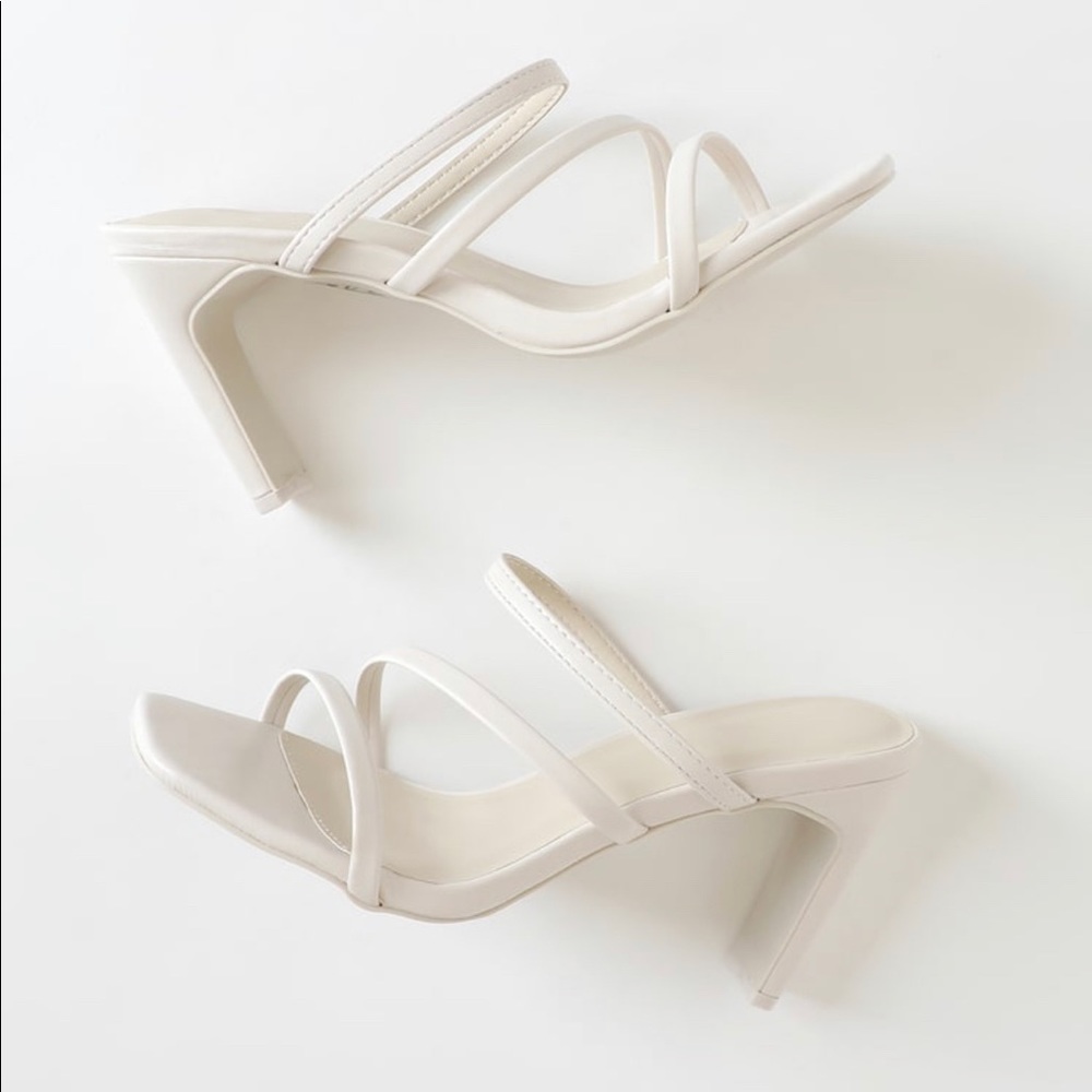 White Strap Sandal Heels